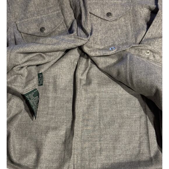 Ralph Lauren Polo Wool Snap Button Utility Shirt Jacket Men’s Large Gray Shacket - Picture 7 of 8